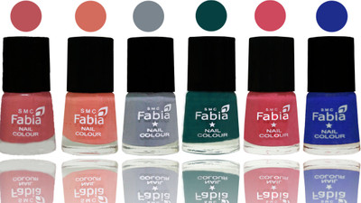 

Fabia Exclusive Nail Polish Bazooka Joe-Light Peach-Wild Gray Yonder-Dark Green-Shock Pink-Shock Blue Dark(Pack of 6)