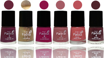 

Fabia Exclusive Nail Polish Mulberry-Gold-Raspberry-Lip-Bazooka Joe-Wine(Pack of 6)