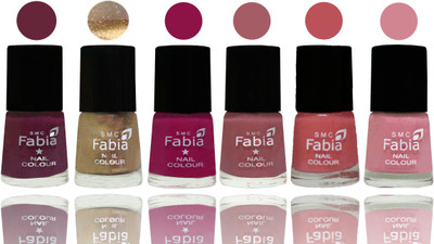 

Fabia Exclusive Nail Polish Mulberry-Gold-Raspberry-Lip-Bazooka Joe-Rose(Pack of 6)