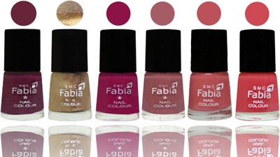 

Fabia Exclusive Nail Polish Mulberry-Gold-Raspberry-Lip-Bazooka Joe-Strawberry(Pack of 6)
