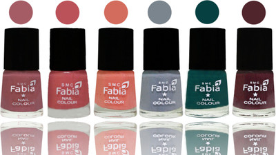 

Fabia Exclusive Nail Polish Lip-Bazooka Joe-Light Peach-Wild Gray Yonder-Dark Green-Wine(Pack of 6)