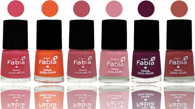 

Fabia Exclusive Nail Polish Shock Pink-Sour Orange-Mauve Pink-Rose-Boysenberry-Dark Peach(Pack of 6)