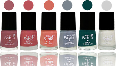 

Fabia Exclusive Nail Polish Lip-Bazooka Joe-Light Peach-Wild Gray Yonder-Dark Green-White(Pack of 6)