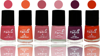 

Fabia Exclusive Nail Polish Shock Pink-Sour Orange-Mauve Pink-Rose-Boysenberry-Fire Orange(Pack of 6)