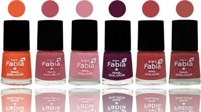 

Fabia Exclusive Nail Polish Sour Orange-Mauve Pink-Rose-Boysenberry-Peach-Dark Peach(Pack of 6)