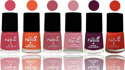 

Fabia Exclusive Nail Polish Shock Pink-Sour Orange-Mauve Pink-Rose-Boysenberry-Orange(Pack of 6)