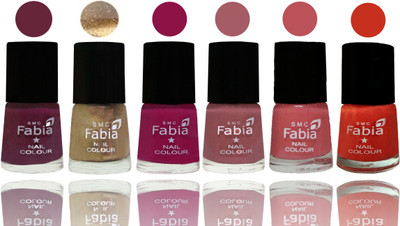 

Fabia Exclusive Nail Polish Mulberry-Gold-Raspberry-Lip-Bazooka Joe-Orange(Pack of 6)