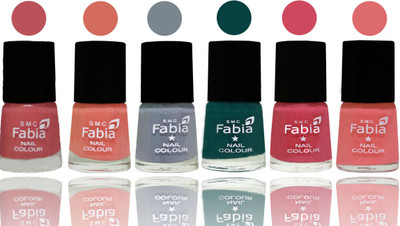 

Fabia Exclusive Nail Polish Bazooka Joe-Light Peach-Wild Gray Yonder-Dark Green-Shock Pink-Baby Pink(Pack of 6)