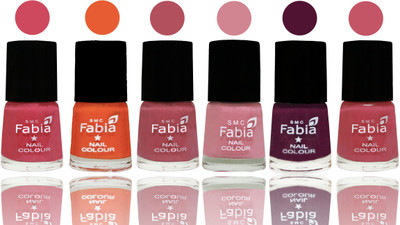 

Fabia Exclusive Nail Polish Shock Pink-Sour Orange-Mauve Pink-Rose-Boysenberry-Light Pink(Pack of 6)