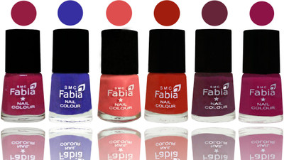 

Fabia Exclusive Nail Polish Cherry Blossom-Shock Blue-Salmon-Shock Orange Red-Mulberry-Raspberry(Pack of 6)