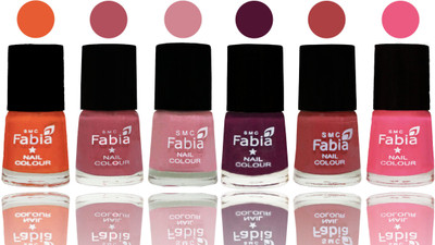 

Fabia Exclusive Nail Polish Sour Orange-Mauve Pink-Rose-Boysenberry-Peach-Shock Pink Light(Pack of 6)