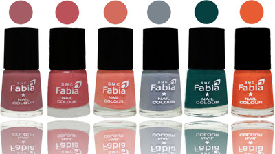 

Fabia Exclusive Nail Polish Lip-Bazooka Joe-Light Peach-Wild Gray Yonder-Dark Green-Sour Orange(Pack of 6)