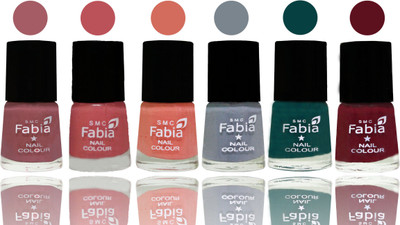 

Fabia Exclusive Nail Polish Lip-Bazooka Joe-Light Peach-Wild Gray Yonder-Dark Green-Maroon(Pack of 6)