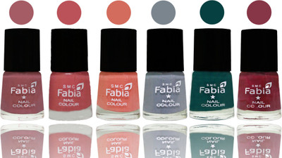 

Fabia Exclusive Nail Polish Lip-Bazooka Joe-Light Peach-Wild Gray Yonder-Dark Green-Wine Red(Pack of 6)