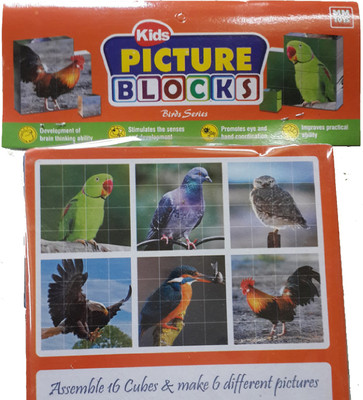 

NILSEA , MMT Kids Picture Blocks Set of 3- Verieties- Birds+Vegetables+Transports | Perfect Gift for Kids(3 Pieces)