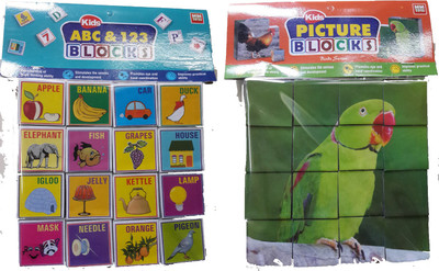 

NILSEA , MMT Kids Picture Blocks Set of 2- Verieties- Alphabets+Birds | Perfect Gift for Kids(2 Pieces)