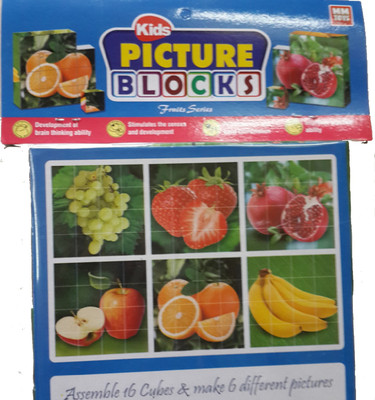 

NILSEA , MMT Kids Picture Blocks Set of 2- Vegetables+Fruits | Perfect Gift for Kids(2 Pieces)