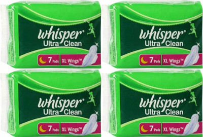 

Whisper Ultra Clean 7+7+7+7 Pad Sanitary Pad(Pack of 4)