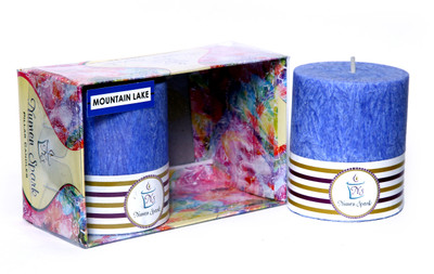 

Numen Spark Set Of 2 Mountain Lake Crystal Pillar Candle (2.5X3 Inches, Blue) | Candles for Decoration | Candles for Bedroom(400 g)