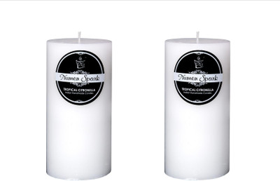 

Numen Spark Set Of 2 Tropical Citronella Solid Pillar Candle (3X6Inches) | Candles for Decoration | Candles for Bedroom(1200 g)