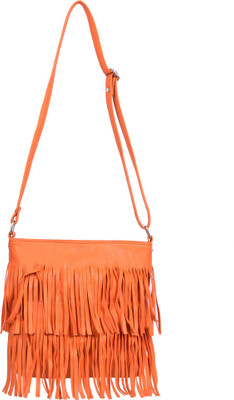 

Suprino Women Casual Orange Leatherette Sling Bag