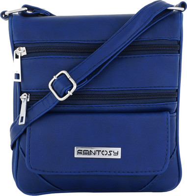 

Fantosy Women Casual Blue PU Sling Bag