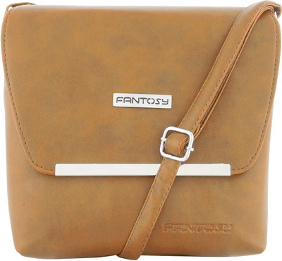 

Fantosy Women Casual Tan PU Sling Bag