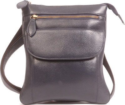 

Wildmount Men & Women Casual Blue Genuine Leather Messenger Bag