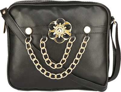 

Nupur Girls Evening/Party, Casual Black PU Sling Bag