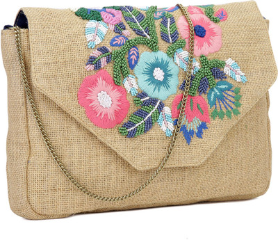 

United Colors of Benetton Women Casual Beige Jute Sling Bag