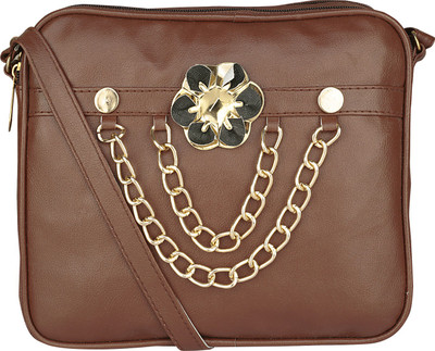 

Nupur Girls Evening/Party, Casual Brown PU Sling Bag