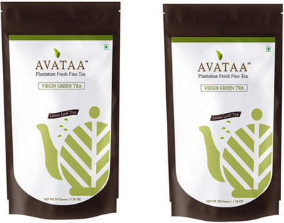 

Avataa Virgin Green Tea - High Grown Green Tea with a Delicate Flavour. Facilitates Weight Loss and Helps with Detoxing, Loose Leaf Tea (50 Grams/1.76 Oz/25 Cups) Pack of 2 Unflavoured Green Tea(50 g, Pouch)