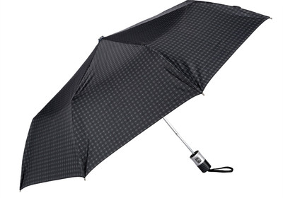 

Elephant 3 Fold Automatic Button Press GENTS CHECKS Plus Dots PRINT Silver Coated umbrella. Umbrella(Grey)
