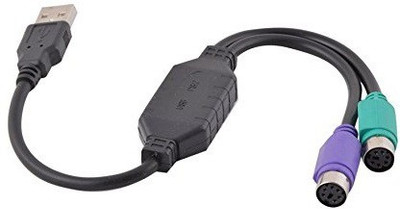 

Etake USB to Dual PS/2 Converter Connect Mouse and Keyboard USB Adapter(Black)