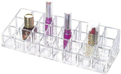 

Aaravision Lipstick stand keep Lipstick organize, keep make up item organize Vanity Box(Transparent)
