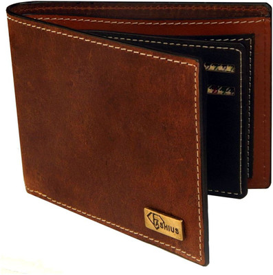 

Fashius Men Brown Genuine Leather Wallet(10 Card Slots)