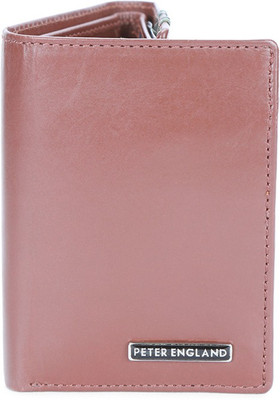 Peter England Men Brown Genuine Leather Wallet(4 Card Slots)