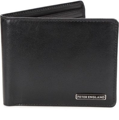 

Peter England Men Black Genuine Leather Wallet(4 Card Slots)