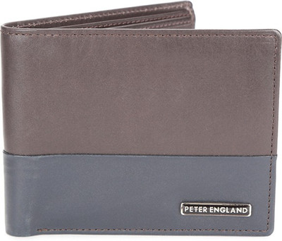 

Peter England Men Casual Brown, Blue Genuine Leather Wallet(4 Card Slots)
