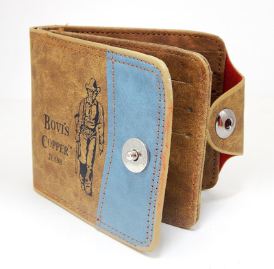 

Bovi'S Men Brown, Blue Artificial Leather, Fabric Wallet(9 Card Slots), Blue;brown