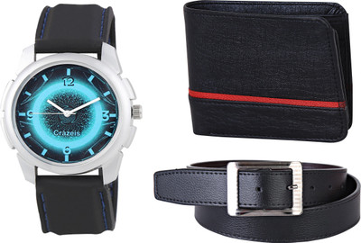 

Crazeis Analog Watch Combo(Black)