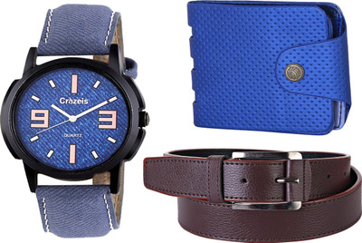 

Crazeis Analog Watch Combo(Blue)