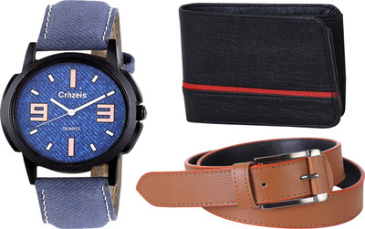 

Crazeis Analog Watch Combo(Blue)