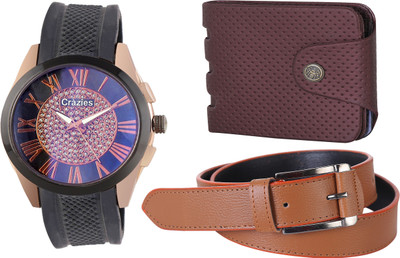 

Crazeis Analog Watch Combo(Black)