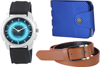 

Crazeis Analog Watch Combo(Black)