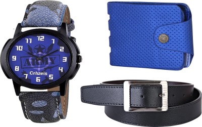 

Crazeis Analog Watch Combo(Blue)