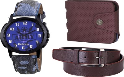 

Crazeis Analog Watch Combo(Blue)