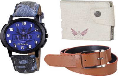 

Crazeis Analog Watch Combo(Blue)