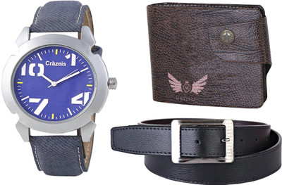

Crazeis Analog Watch Combo(Blue)
