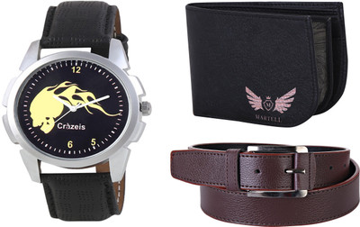 

Crazeis Analog Watch Combo(Black)